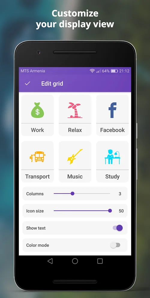 Customise your activity grid